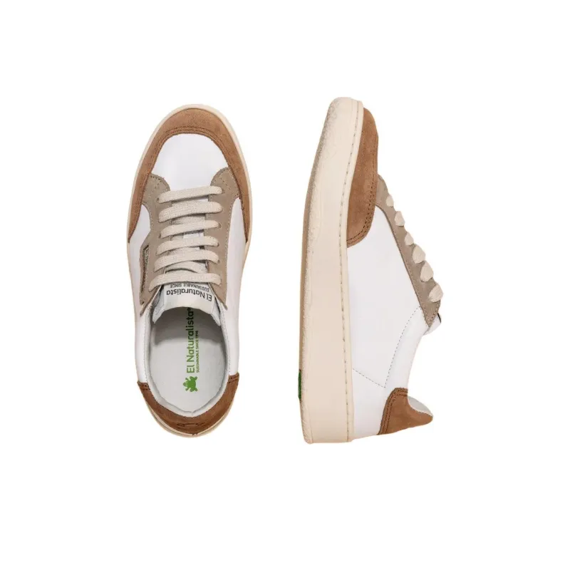 El Naturalista Tierra Low-Top Skateboard Shoes Unisex White Brown-3