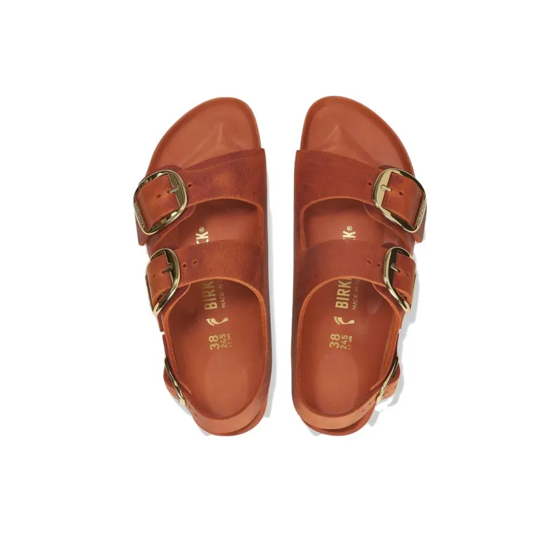 Birkenstock Milano Big Buckle Comfortable And Versatile Strap Sandals Women's Orange Regular-4