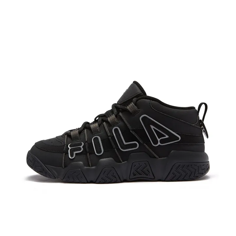 FILA FUSION Barricade Vintage Basketball Shoes Men Mid Top Fading Blue/Limestone-0