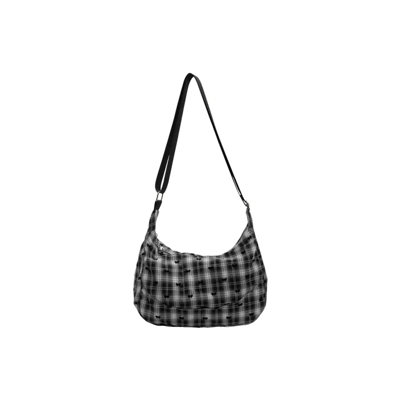 Yalu Nylon Portable Crossbody Bag, Shoulder Bag Regular Women's Polka Dot/Plaid-5