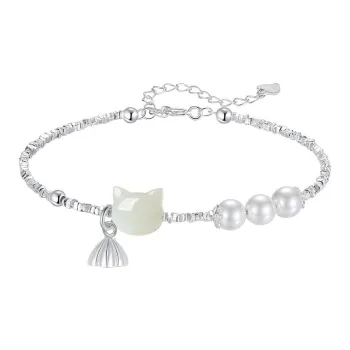 Zhi Yue Hetian Jade Bracelets Pale Greenish White Jade Women's
