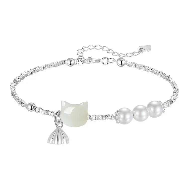 Zhi Yue Hetian Jade Bracelets Pale Greenish White Jade Women's-0