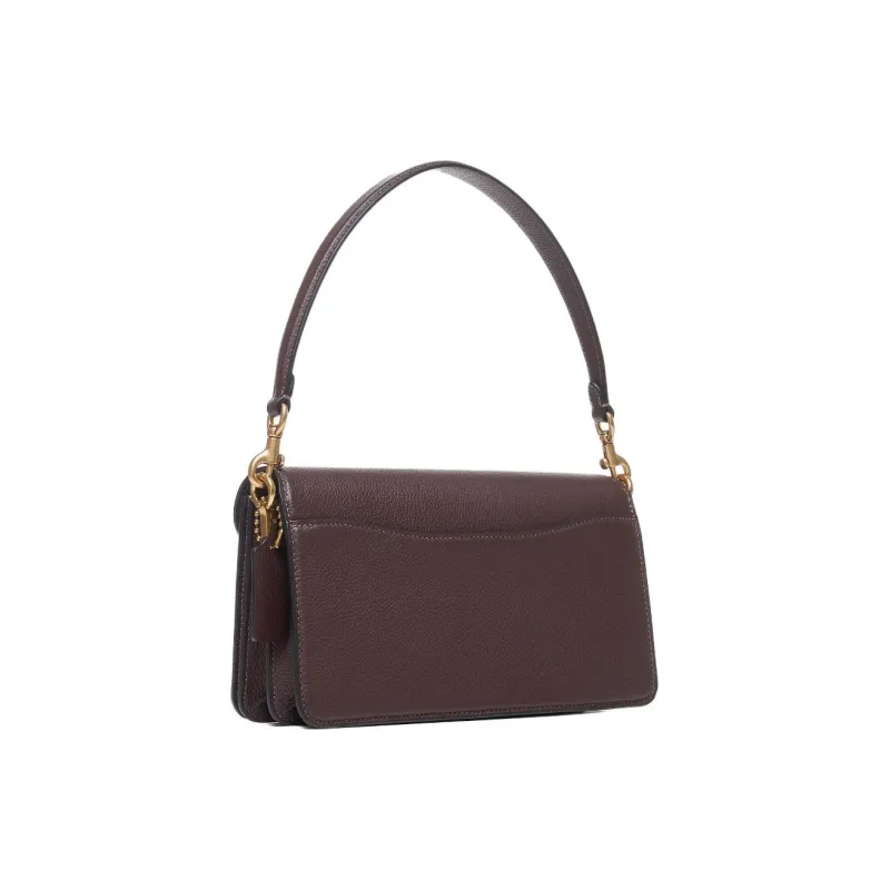 COACH Tabby Leather Shoulder Bag Portable Crossbody Bag Shoulder Bag Medium Size Women's Maple Brown-4