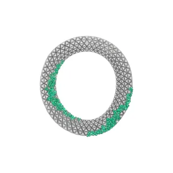 CARTIER White Gold Green Jade Emerald Diamond Necklaces Women's Silver