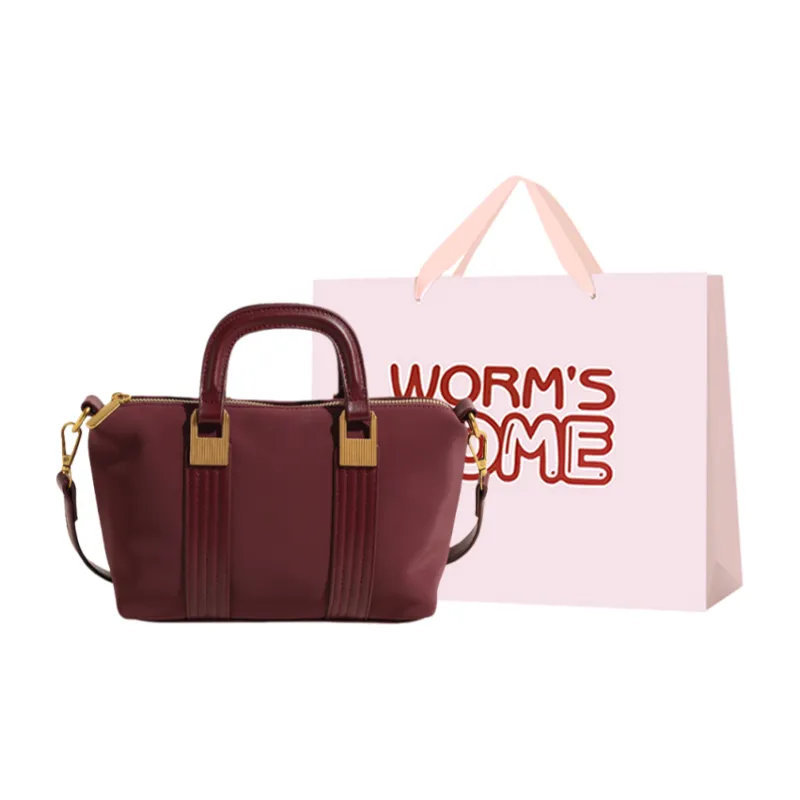 Worm's Home PU Handbag, Shoulder Bag, Crossbody Bag Regular Women's Black/Burgundy/Brown-4