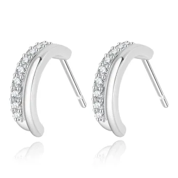 MOLADY S925 Silver Stud Earrings Women's