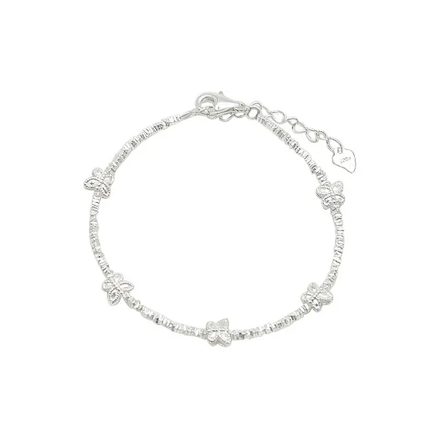 Schloney S925 Silver Bracelets Women's Bestie Sister Same Style Soft Pink Gift Box Set-0