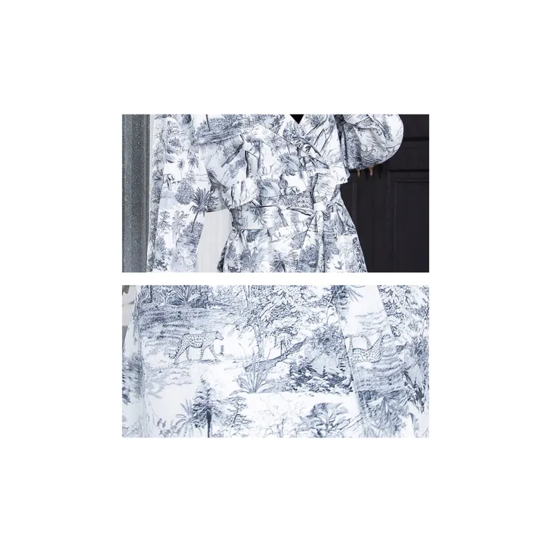 BESIONIA SS23 Trench Coat Women's White Pattern-5