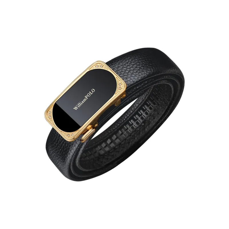 WilliamPOLO Cow Leather Top Grain Cow Leather Leather Belts Women's Black Width 3.0cm-3