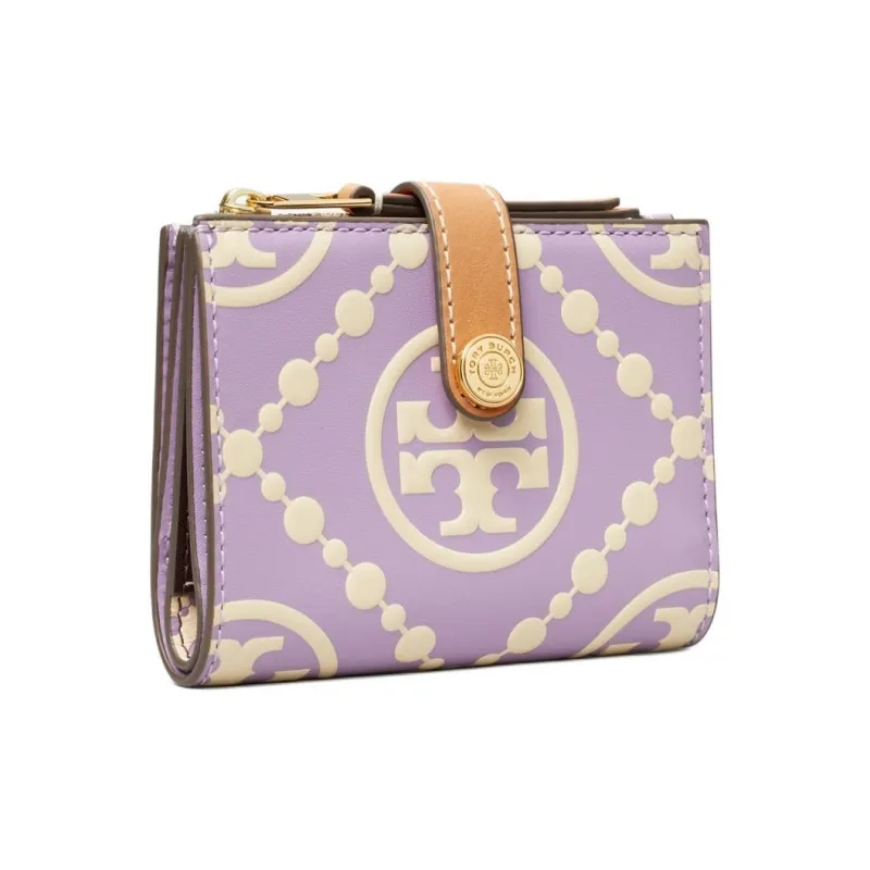 TORY BURCH T Monogram Leather Wallet Women's Lilac-1