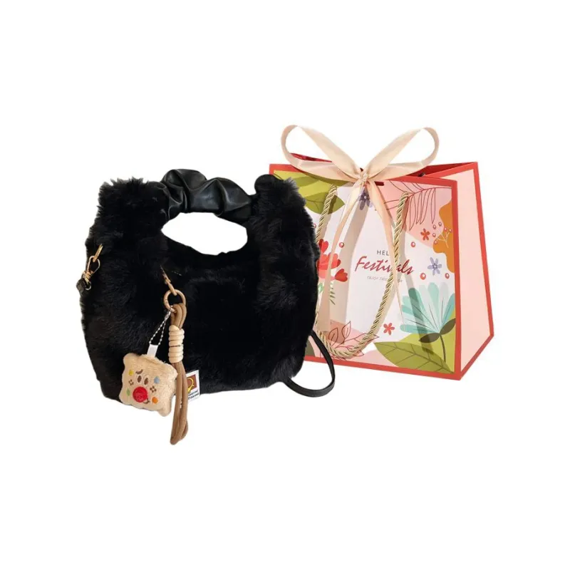 Cwatcun Plush Shoulder Bag Women's Multicolor-5