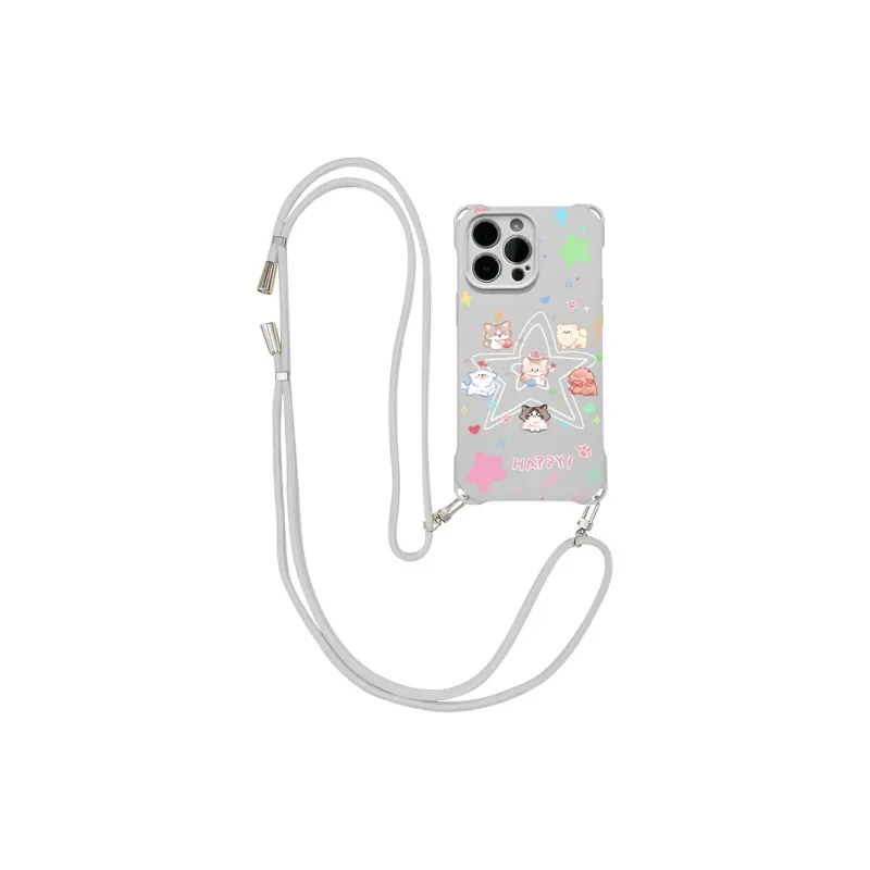 Sen Dog Silicone Material Cute Crossbody Trendy Phone Cases Compatible With IPhone 16 Pro Max/Pro/Plus/15/14/13-6