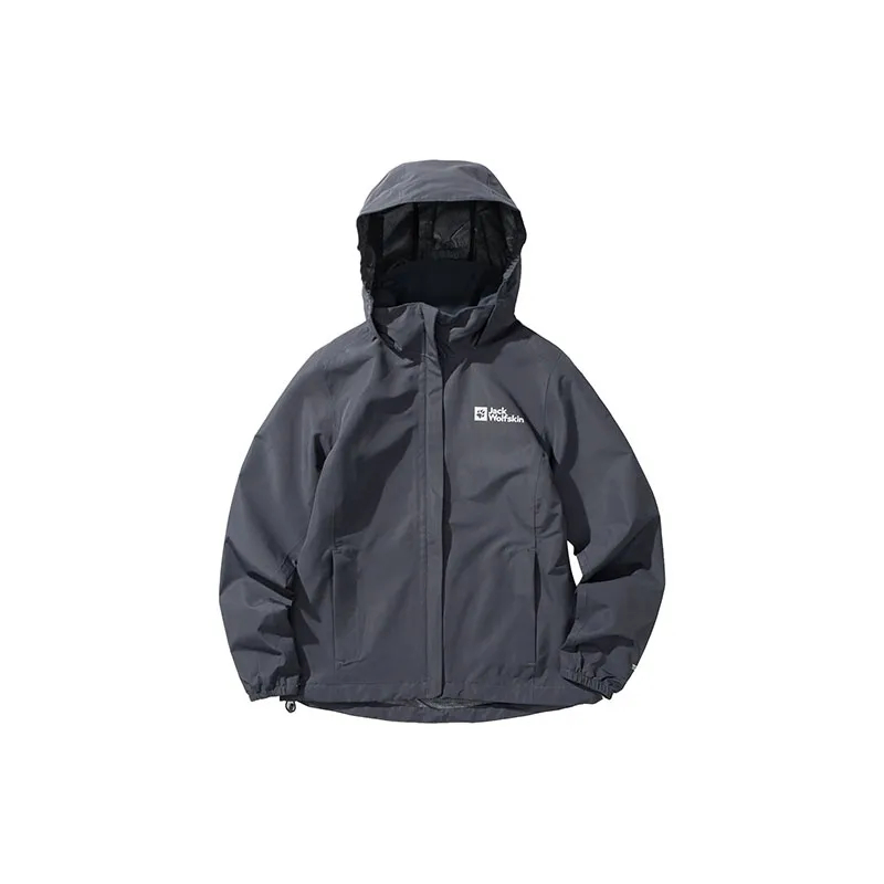 Jack Wolfskin Windbreaker Jacket Unisex Graphite Blue With Free Accessory-1