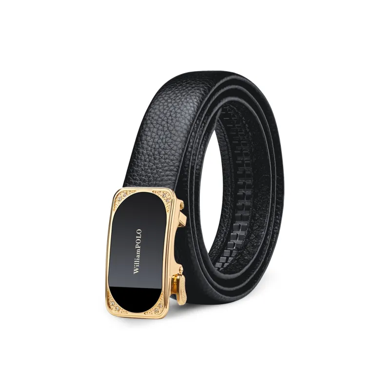 WilliamPOLO Cow Leather Top Grain Cow Leather Leather Belts Women's Black Width 3.0cm-0