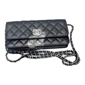 CHANEL WOC Caviar Cow Leather Shoulder Bag, Crossbody Bag Women's Black