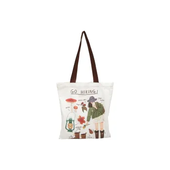 Gorora Canvas Tote Handbag, Shoulder Bag Regular Women's White