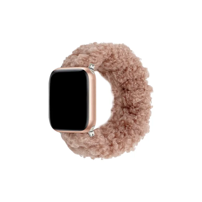 MSSM Watch Band Apple Compatibility Teddy Curl Hair Tie Material-4
