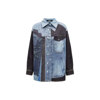 ONLY Shirt Women's Washed Denim Blue