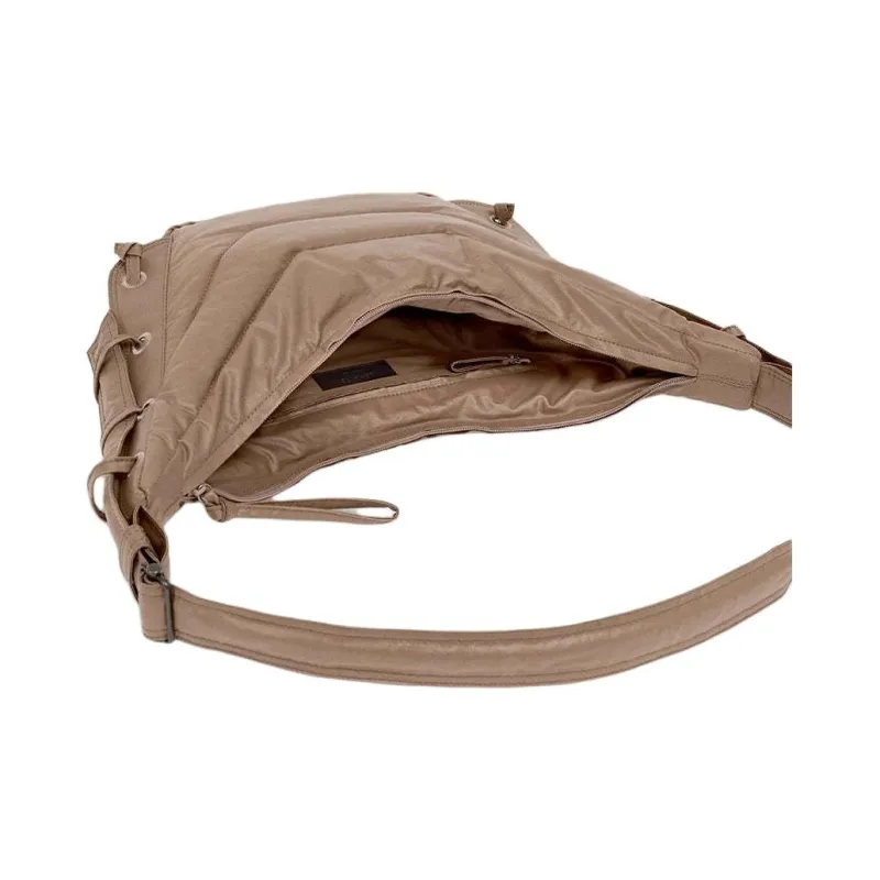 Lemaire Cotton Canvas Croissant Bag Shoulder Bag Crossbody Bag Handbag Small Size Unisex Light Brown-1