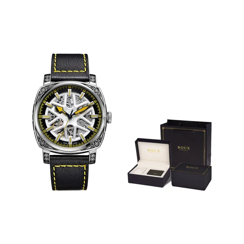 BOUX Brogues Cut Out Collection Automatic Mechanical Movement Watch Men's Watches Cut Out Dial-1