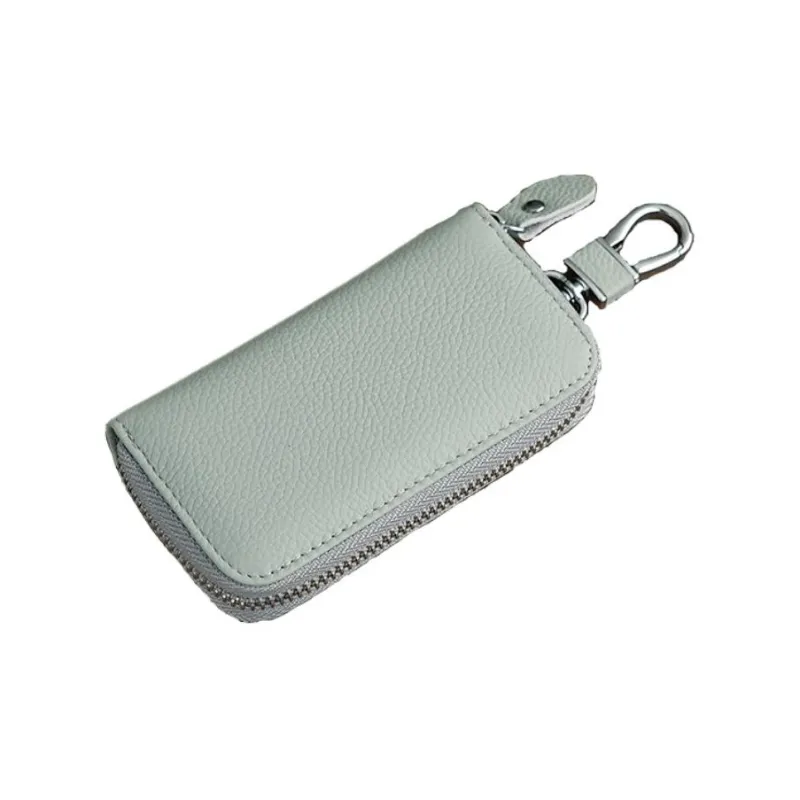 OUZIHUANG Cow Leather Key Pouch Regular Men's Black/Brown/Light Blue/Gray/Ecru-3