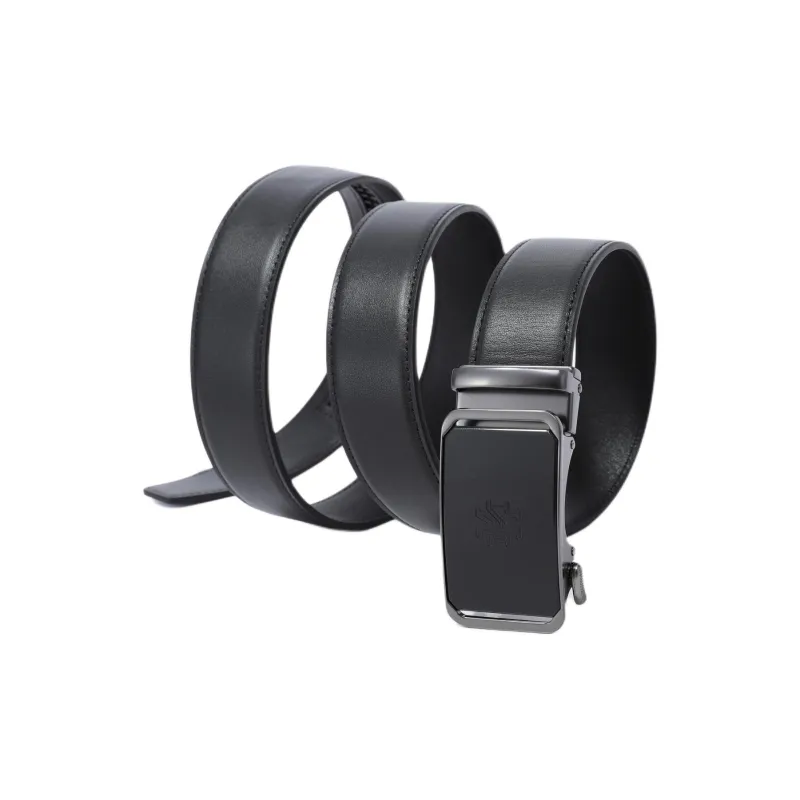 FION Mountain And Sea Journey Series Top Grain Cow Leather Leather Belts Men's 3.5cm-1