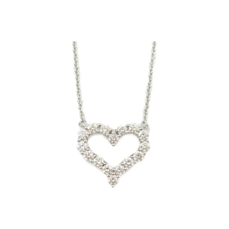 TIFFANY & CO. Pre-Owned 2010s Platinum Heart Diamond Necklace-0