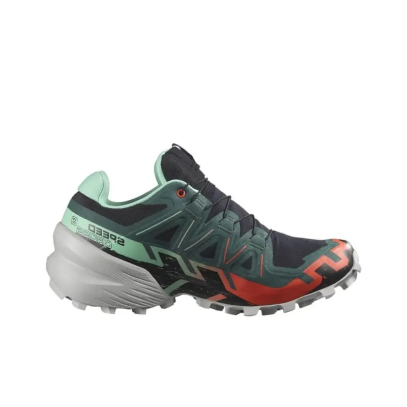 SALOMON Speedcross 6 Slip Resistant Water Resistant Low Top Trail Running Shoes Women's Gray Green-1
