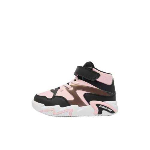 QIAODAN Anti Slip Wear Resistant High Top Kids' Skateboarding Shoes Black Pink Children Aged 3 7 Years Old