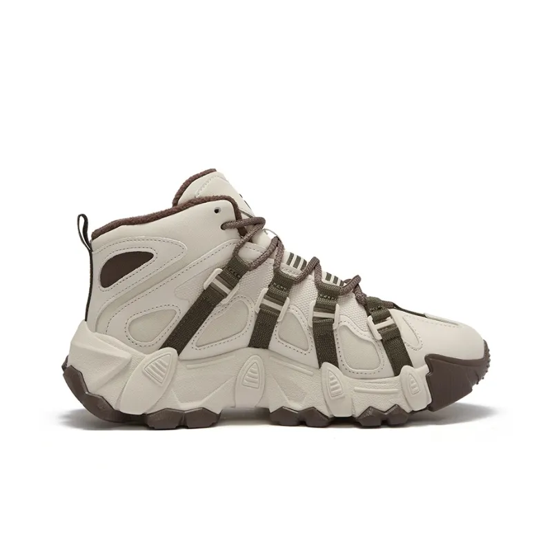 FILA FUSION EXOCET Wear Resistant Mid Top Casual Shoes Women's White Brown-1