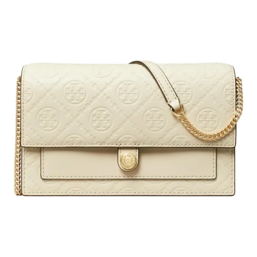 TORY BURCH T Monogram Leather Shoulder Bag, Crossbody Bag, Wallet Mini Women's Light Cream