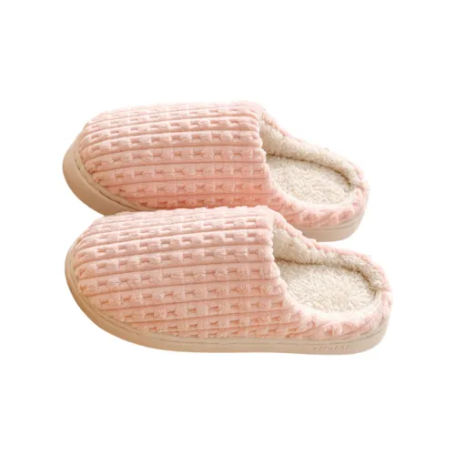 Yalu Women's Winter Indoor Home Slip-Resistant Fleece-Lined Warm Soft Sole Postpartum Cotton Slippers For Couples