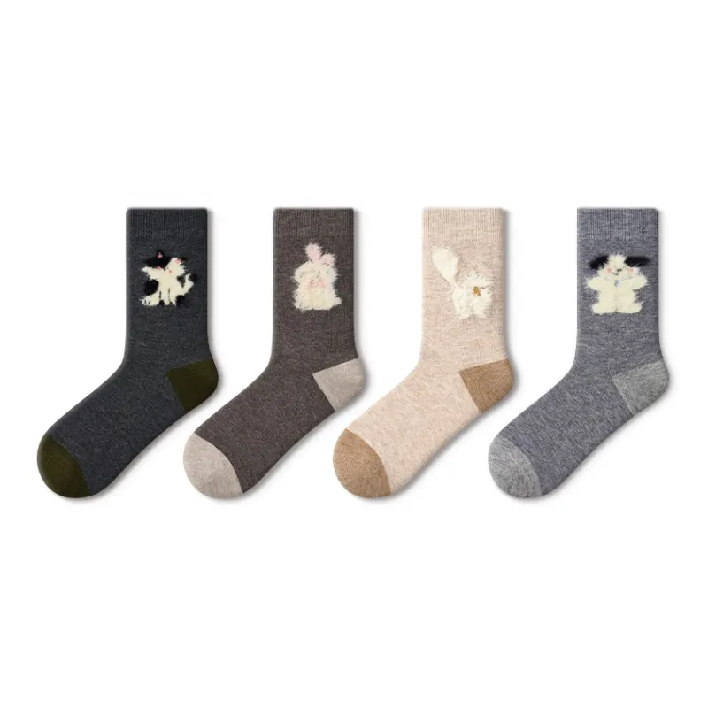 Primeet Mid Calf Socks Women's 4 Pack-4