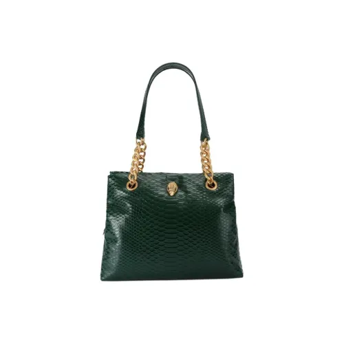 Kurt Geiger London Crocodile Embossed Leather Tote Bag Shopping Bag Handbag Shoulder Bag Women's Dark Green