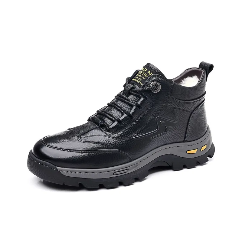ΛOLUNKΛ Slip-Resistant Mid-Top Casual Shoes Men's Black-1