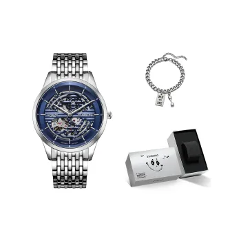 STARKING Automatic Mechanical Movement Stainless Steel Watchband Watch Unisex White Dial