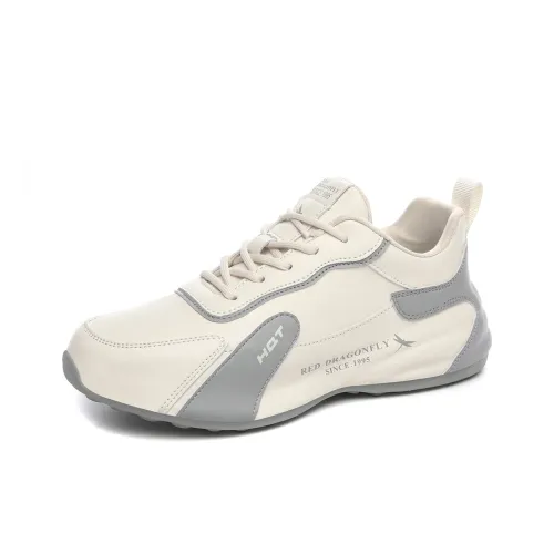 RED DRAGONFLY Chunky Sneakers Women's Low Top Beige Gray