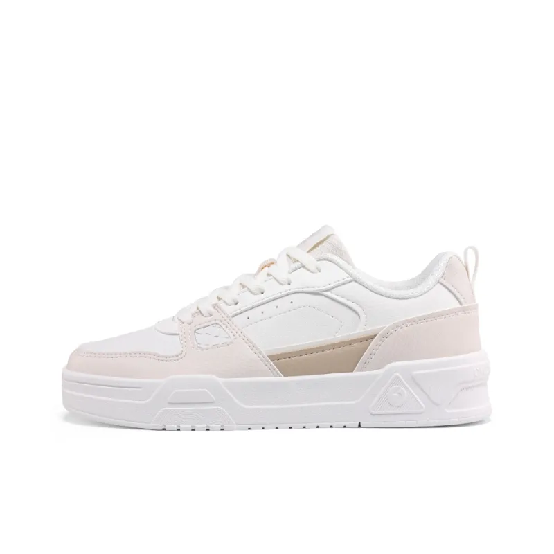361° Anti-Slip Wear-Resistant Low-Top Skateboard Shoes Women's White Beige-0