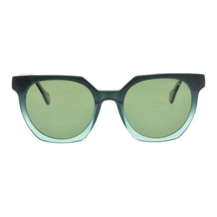 INES DE LA FRESSANGE Oval Sunglasses Unisex Green-1