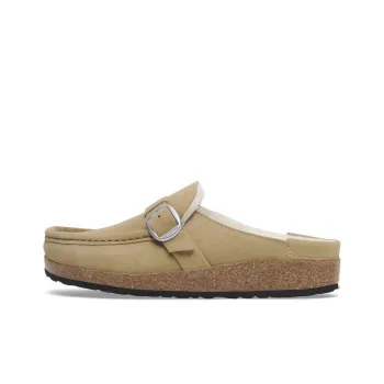 Birkenstock Buckley Shearling Slip-Resistant Wrap-toe Slippers Women's Beige Narrow Fit