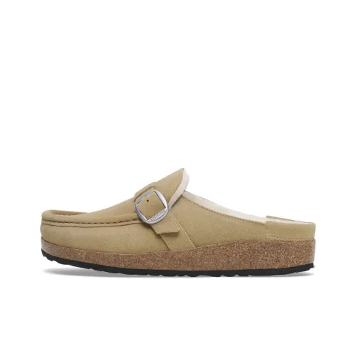 Birkenstock Buckley Shearling Slip-Resistant Wrap-toe Slippers Women's Beige Narrow Fit