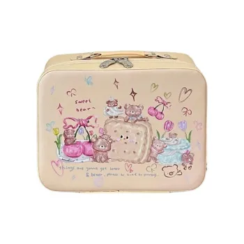 LUTEDAN Beauty Storage Boxes Cream-colored Biscuit Bear