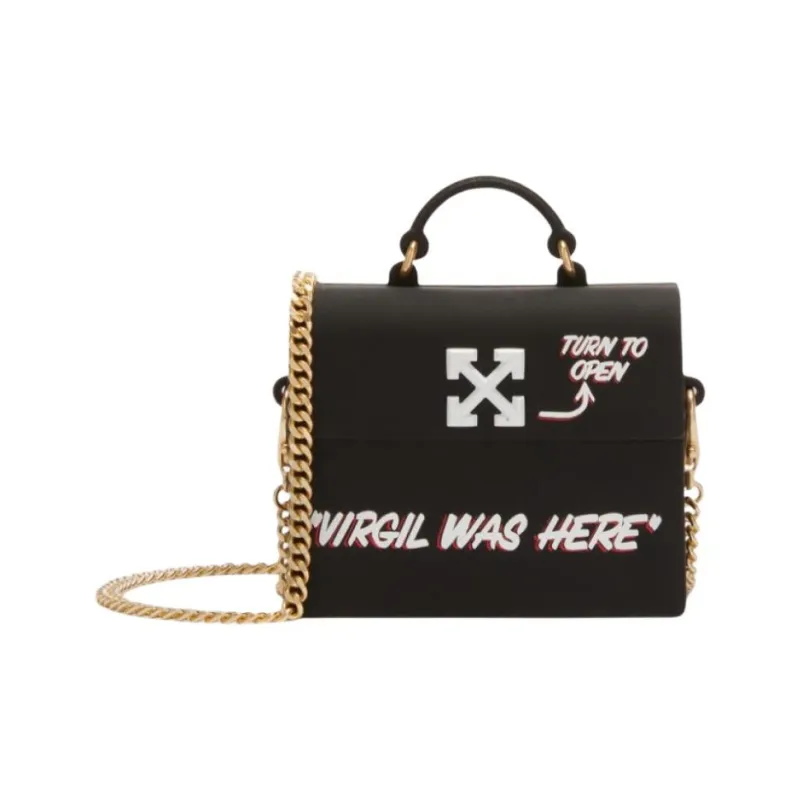 OFF-WHITE Polycarbonate Protective Case Portable Crossbody Bag Shoulder Bag Earphone Case Women's Black-2