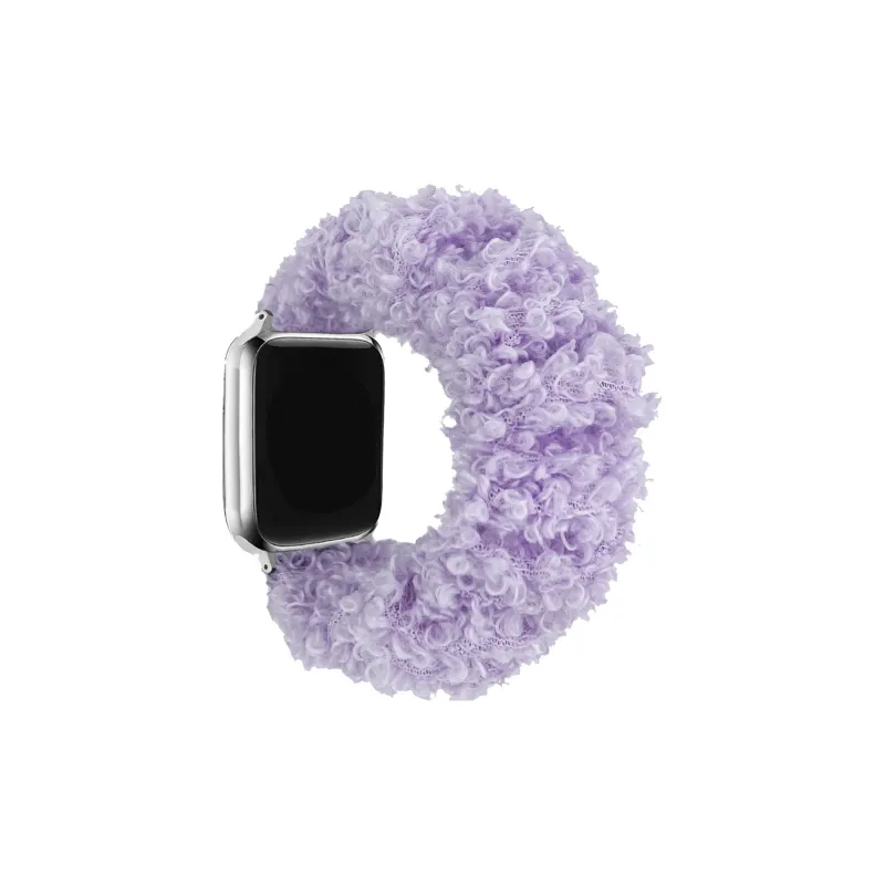 MSSM Watch Band Apple Compatibility Teddy Curl Hair Tie Material-9