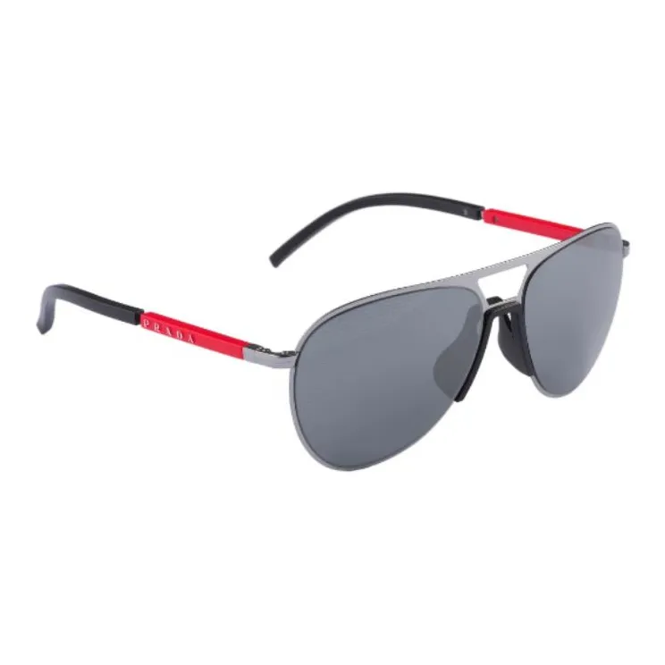 PRADA Metal Aviator Sunglasses Men's Gray-2