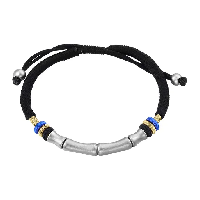 LAOYINJIANG 999 Fine Silver Woven Rope Bracelets Men's-0