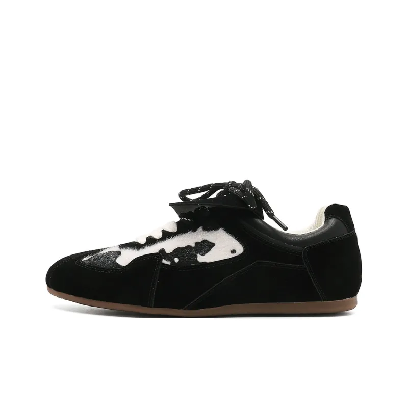 RED DRAGONFLY Flat Shoes Lightweight And Breathable Low Top Casual Shoes Women's Black Camel-1