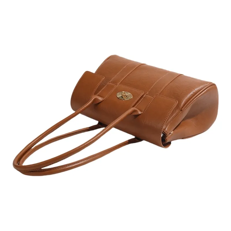 HACIN Synthetic Leather Handbags Shoulder Bags Regular Women's Brown-3