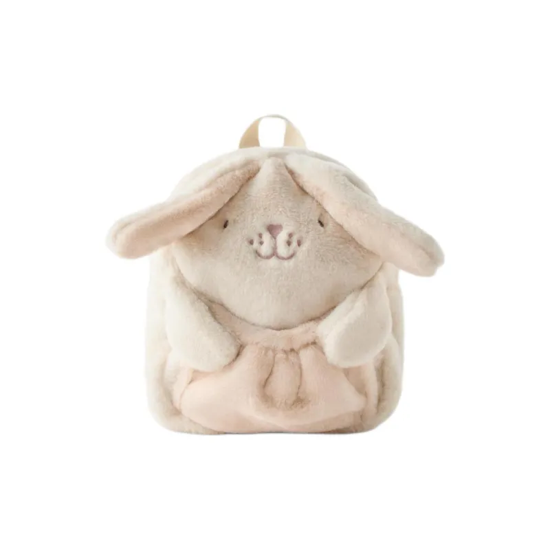 ZARA Polyester Backpack Women's Beige-0