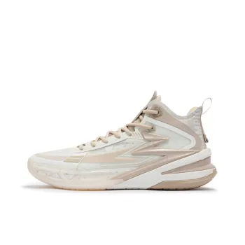 361° BIG3 5.0 Pro PE Cushioning Anti Slip And Wear Resistant Mid Top Carbon Plate Basketball Shoes Men's White Pink